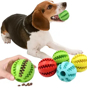Köpek maması Besleyici Komik Pet İnteraktif Lastik Top Köpekler Çiğnemek Oyuncak Diş Temizleme Topu Köpek Isırığı dayanıklı oyuncak Top Eğitim