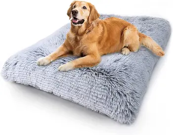Köpek yatağı Sandık Ped, Deluxe Peluş Kaymaz Pet Yatak, Yıkanabilir Köpek Sandık Mat Büyük Orta Küçük Köpekler ve Kediler için, Fulffy Kulübesi Ped