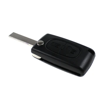 LARBLL Yeni 2 Düğmeler Flip anahtar kılıfı Boş Kabuk Için Oluk Ile Peugeot 107 207 307 307 S 308 407 607