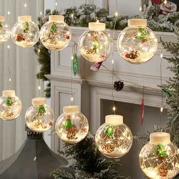 LED noel dize ışık topu Noel Baba kardan adam Noel Ağacı dekorasyon ev için 2022 Yeni yıl hediyeleri Navidad süsler malzemeleri