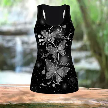 LIASOSO 3D Baskı Yelekler Düz renk 4 Stilleri Kelebek Çiçek yoga kıyafeti Elastik Kuvvet Tankı Üstleri Spor Combo Yoga Tayt İnce
