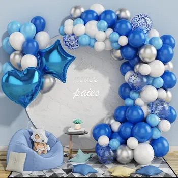 Mavi Lateks Balon Bebek Duş Doğum Günü Düğün Mezuniyet Yıldönümü Partisi Dekorasyon Malzemeleri
