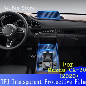 Mazda için CX30 2020 Navigasyon Merkezi Konsol Vites Paneli Ekran TPU Araba İç koruyucu film Anti-Scratch Onarım Sticker