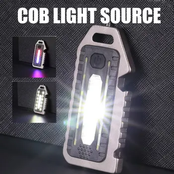 Mini LED el feneri çalışma ışığı taşınabilir cep feneri anahtarlıklar USB şarj edilebilir açık kamp için küçük ışık tirbuşon
