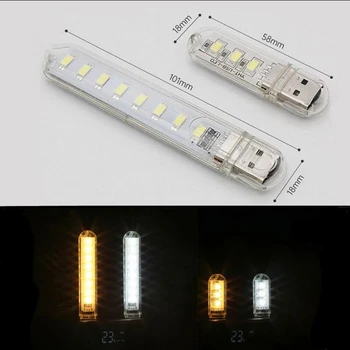 Mini Taşınabilir LED Gece Lambası Bilgisayar Mobil Güç Şarj USB Tak Gece Lambası Göz Koruması Kitap Okuma Lambası