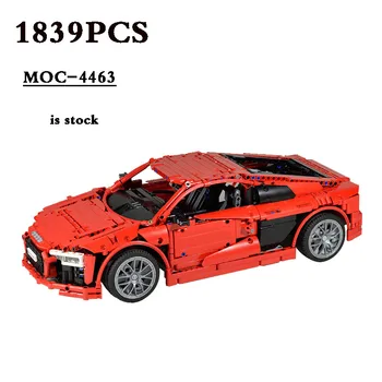 Moc-4463 Yapı Taşı R8 Spor Araba Montaj Modifikasyonu Statik Model Oyuncak 1839 ADET Yapı Taşı Oyuncak DIY doğum günü hediyesi
