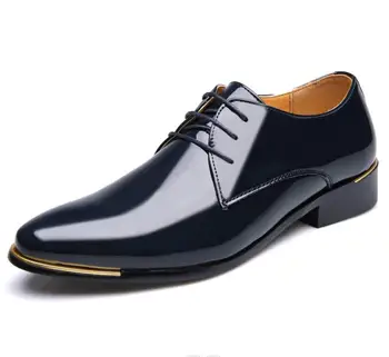 Moda İş Lüks OXford ayakkabı Erkekler Nefes deri ayakkabı Kauçuk Resmi Elbise Ayakkabı Erkek Ofis Parti Düğün Ayakkabı Büyük