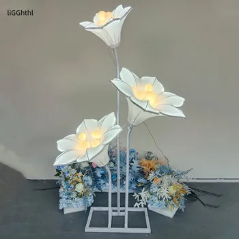 Modern çiçek düğün ışıkları şenlikli atmosfer led ışık için parti sahne yol kurşun arka plan dekorasyon