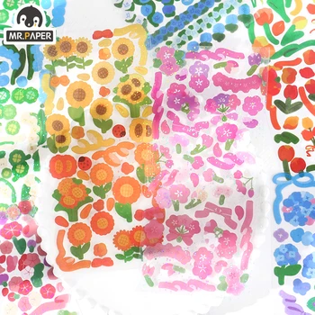 Mr Kağıt 8 Tasarımlar 1 adet / torba Ins Tarzı Çiçek Dil Serisi Yaratıcı El Hesabı DIY Dekor Kolaj Malzeme Düz Levha Etiket
