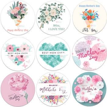 Mutlu anneler Günü Dekor Çıkartmalar Etiketleri Kalp Çiçek Dekor Kendinden yapışkan çıkartmalar Etiketleri DIY anneler Günü Dekor Çiçekler Etiketleri