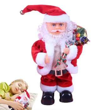 Noel Baba Bebek Elektrikli Komik Santa Oyuncak Yumuşak Santa Bebek Anti-Solmaya Noel Süs Dans Santa Yatak Odası İçin Oyun Odaları