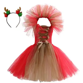 Noel Pageant Dantel Kız Elbise Gauzy Noel Dantel Elbiseler Düğün Nedime Parti Pageant Elbise İçin Parti