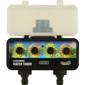 Otomatik elektronik su sayaçları bahçe sulama aralığı gecikme özelliği, 2 çıkışlı, solenoid valf, 4 döner kadran