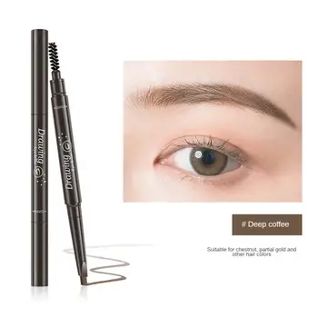 Otomatik Rotasyon kaş kalemi Uzun Ömürlü Su Geçirmez Çift Kafa Göz Kaş Kalemi Kozmetik Güzellik Kadın Makyaj Kadın Kozmetik