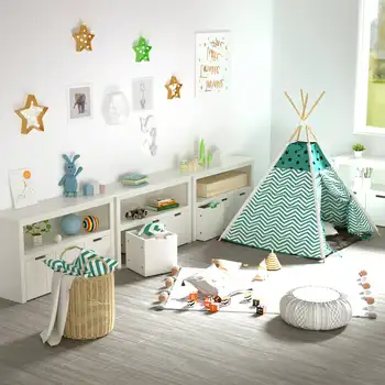 oyuncak için, Çocuk Odası için 3 Çekmeceli Küp Depolama Rafı, Oturma Odası, Beyaz