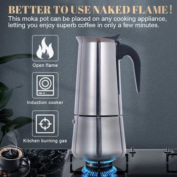 Paslanmaz çelik Kahve Makinesi cezve Moka Pot Şofben kahve makineleri su ısıtıcısı kahve Brewer Latte Percolator soba Kahve Araçları
