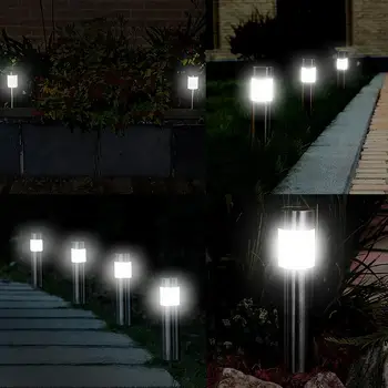 Paslanmaz Çelik Led su geçirmez LED Güneş çim lambası Bahçe Yolu Yard iskele lambası Sopa Güneş Sokak Lambası Bahçe Dekorasyon