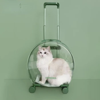 Pet tekerlekli çanta Şeffaf kedi çantası Çok Fonksiyonlu Pet Kabarcık Kutusu Taşınabilir Uzay Çantası Köpekler Taşıyıcı Şeyler Köpek Çantası