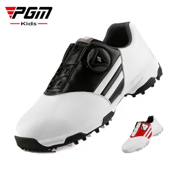 PGM Çocuk Erkek golf ayakkabıları Kanca Döngü Atletizm Eğlence spor ayakkabı kaymaz Deri Örgü Açık Çocuk Sneakers XZ131