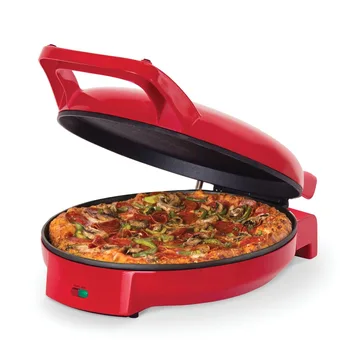 Pizza Makinesi ve Tava, 12 inç, Kırmızı pizza fırını açık