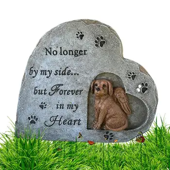 Reçine Köpek Mezar Taşı Reçine Bahçe Anıt Taş Kalp şeklinde Köpek Kaybı Pet Sempati Hediye Pet Anıt Bahçe Taş