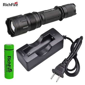 RichFire Taşınabilir Güçlü LED el feneri Cree XM-L2 800LM Yakınlaştırma Taktik Torch by18650 Pil Kendini Savunma Dış Aydınlatma