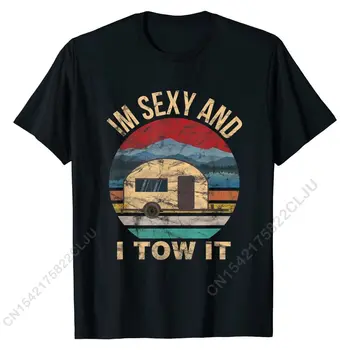 RV Kamp Gömlek-Im Seksi Ve Ben Çekici Komik Kamp T-Shirt T Shirt Üstleri T Shirt Moda Pamuk Rahat Çizgi Roman Erkekler