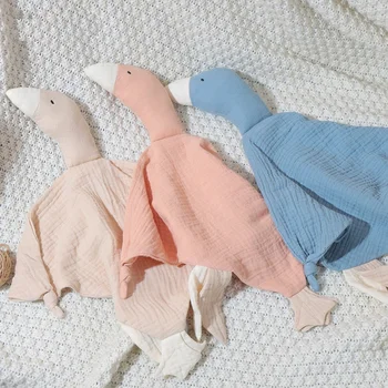 Saf Pamuk Muslin Bebek Önlüğü Sevimli Kaz Uyku Bebek Yenidoğan tükürük havlusu Yatıştırmak Yatıştırmak Havlu Toddlers Geğirmek Bez Mendil