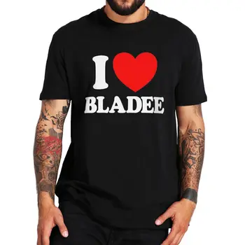 Seviyorum Bladee T Shirt Komik Tasarım Harajuku Bladee Hayranları Hediye Tee Üstleri %100 % Pamuk Unisex O-Boyun Büyük Boy T-shirt AB Boyutu