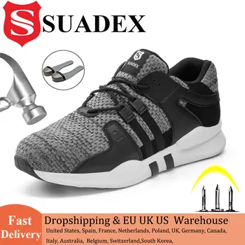 SUADEX Güvenlik iş ayakkabısı Erkekler Kadınlar Çelik Burunlu Spor Ayakkabı İş Güvenliği Botları Güvenlik Çelik Burunlu Spor Ayakkabı Kaymaz Depo Çalışması için
