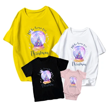 Suluboya Kristal Top Disney Kale Grafik T-Shirt Komik Çocuklar Kısa Kollu Bebek Romper Yeni Unisex Yetişkin Aile Maç Kıyafet