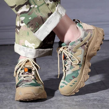 Sıcak Satış Erkekler askeri ayakkabı Su Geçirmez Taktik Sneakers yürüyüş ayakkabıları Nefes Savaş asker botu Çöl Açık trekking ayakkabıları