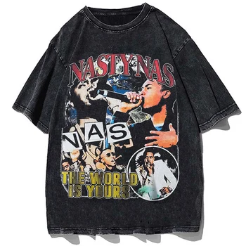T-shirt Amerikan Retro Yüksek Sokak Yaz Erkek Kısa Kollu Tişört Ins Gelgit Gevşek Çiftler Hip Hop T Shirt Gençlik Giyim