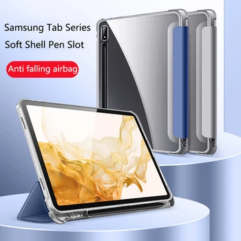 Tablet Kılıf Samsung Galaxy Tab için A8 X200 10.5 S6 Lite 10.4 Akıllı PU Deri Kapak İçin Tab S7 S8 Artı S7 FE 12.4 inç Funda