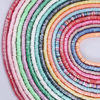 Toptan Yeni Parlak Renk 6mm Düz Yuvarlak Polimer kil boncuklar Çip Disk Gevşek halka boncuk Takı Yapımı İçin DIY Tasarım Bilezik