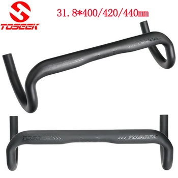 TOSEEK Karbon Gidon 31.8 mm Yol Bisikleti Gidon ultralight 400/420 / 440mm yarış damla bar Bisiklet entegre gidon