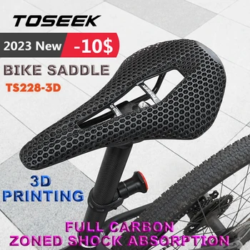 TOSEEK TS228 3D Baskılı Bisiklet Eyer Karbon Fiber Ultralight Hollow Rahat Nefes MTB Dağ Yol Bisikleti Bisiklet Koltuk