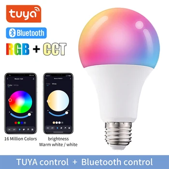 Tuya Bluetooth Örgü akıllı LED ampül ışık 20W E27 B22 RGB Lamba Rengi Değişen Lampada RGB + W + WW Dekor Ev AC85-265V Örgü Ağ Geçidi