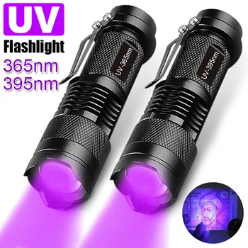 UV el feneri LED ultraviyole Torch zumlanabilir Mini Ultra Violet ışıkları 395 / 365nm muayene lambası Pet idrar leke dedektörü araçları