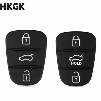 Uzaktan Araba 3 Düğmeler Kauçuk düğme pedi Kia için Hyundai için K2 K5 Rio Sportage Flip Anahtar