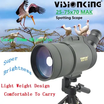 Visionking 25-75x70 Mak Zoom Spotting Kapsamı Hafif Bak4 FMC Monoküler Kuş Gözlemciliği Kamp Ekipmanları Teleskop Tripod
