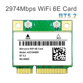 WiFi 6E AX210HMW Mini PCI-E Wifi Kartı AX210 802.11 ax / ac 2.4 G / 5G / 6G BT5.2 Kablosuz Adaptör AX210NGW oyun dizüstü windows 11