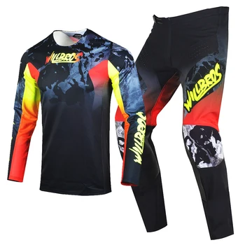 Willbros 4 Yönlü Streç Jersey Pantolon Combo Flexair Mach 360 Dişli Seti Motocross MX Dirt Bike Dağ Offroad Kıyafet
