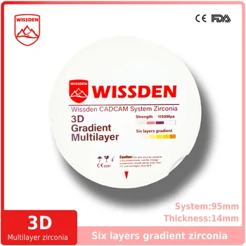 Wissden Diş Laboratuvarı Malzemeleri Çok Katmanlı Zirkonya Blokları 3D 95,14 mm CAD / CAM