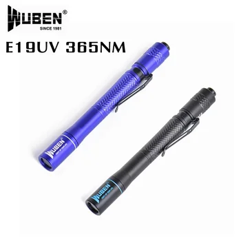 WUBEN E19 UV Penlight/el feneri 365nm profesyonel dedektör Mineral parlayan, floresan boya su geçirmez kalem ışık
