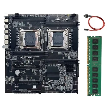 X99 Çift Soketli Anakart LGA2011 - 3 Çift CPU Desteği RECC DDR4 Bellek DDR4 4GB 2666Mhz RAM Bellek + Anahtar Kablosu