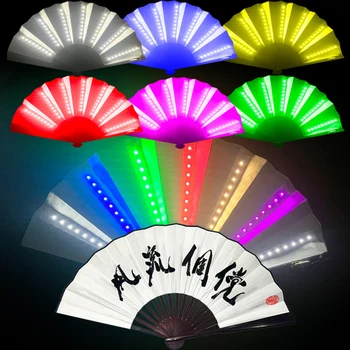 Yanıp sönen katlanır LED Fan dans ışıkları Fan gece gösterisi aydınlık Bar Gece Kulübü Parti hediyeler Karanlıkta Glow Glow Parti Malzemeleri