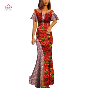 Yaz kıyafetleri kadınlar için 2023 Afrika Dashiki Kadın Baskı Elbise Yarım Gevşek Kollu Maxi Abiye giyim Büyük Boy WY7360