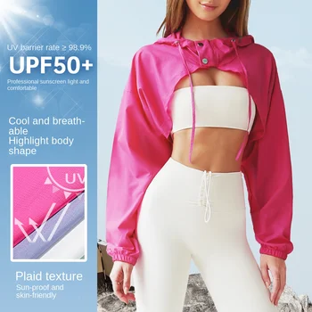 Yaz Spor güneş koruma giyimi Kadın UV Uzun Kollu Şal Yürüyüş Açık Spor egzersiz kıyafetleri Koşu Gömlek Giyim