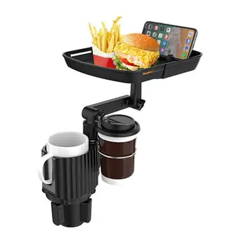 Yemek için Araba Tepsisi Döner Kollu 360 Derece Ayarlanabilir Araba Tepsisi Masası Döner Kollu Yemek için Dayanıklı Araba Tepsisi Masası Bardak